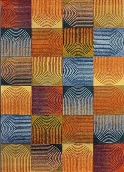 Tapis intérieur ATTICGO multicolore rectangulaire géométrique 140x200 cm SYBIL