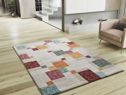 Tapis intérieur ATTICGO multicolore rectangulaire géométrique 80x150 cm EIDER