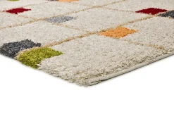 Tapis intérieur ATTICGO multicolore rectangulaire shaggy géométrique 80x150 cm BREMEN