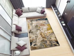 Tapis intérieur ATTICGO multicolore rectangulaire abstrait 120x170 cm ANOUK