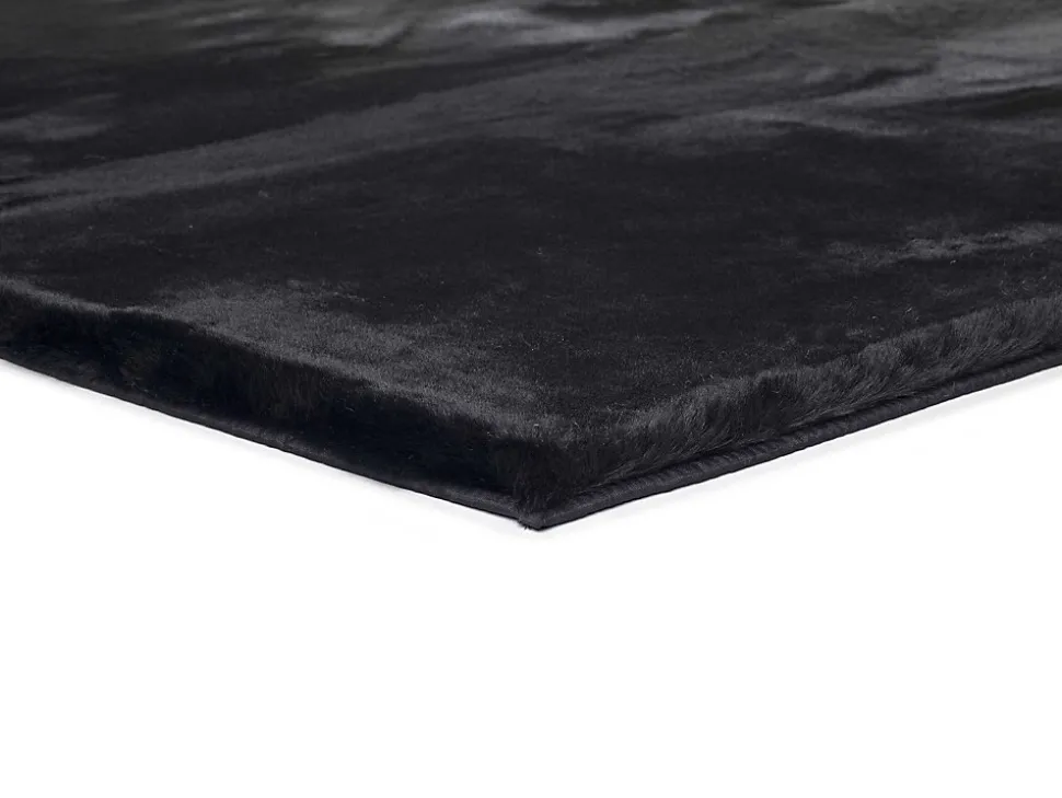 Tapis intérieur ATTICGO noir forme irrégulière shaggy uni 60x90 cm FOX
