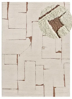 Tapis intérieur ATTICGO rouille rectangulaire scandinave 80x150 cm CANDELA