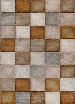 Tapis intérieur ATTICGO rouille rectangulaire géométrique 200x290 cm LENA