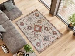 Tapis intérieur ATTICGO rouille rectangulaire éthnique 120x170 cm PARMA