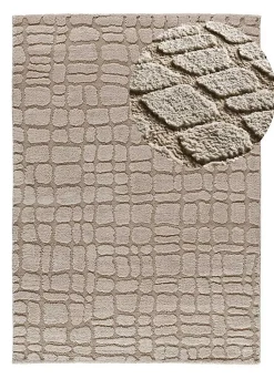 Tapis intérieur ATTICGO taupe rectangulaire scandinave avec relief 190x285 cm JUNO