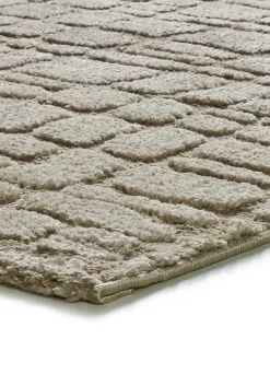 Tapis intérieur ATTICGO taupe rectangulaire scandinave avec relief 190x285 cm JUNO