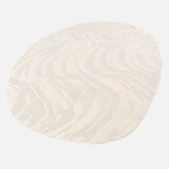 Tapis intérieur forme de galet motif avec relief beige Julianne 160x230cm