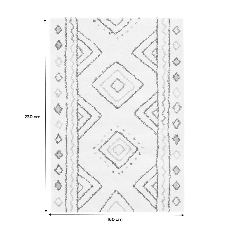 Tapis intérieur motif berbère crème. bleu et orange Ralph 160x230cm
