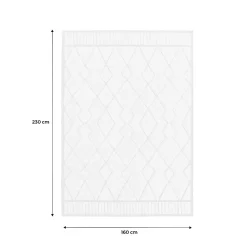 Tapis intérieur motif ethnique berbère 160x230cm poils ras. beige et crème