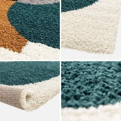 Tapis intérieur shaggy. motifs géométriques. multicolore. 160 x 230cm