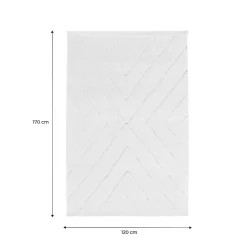 Tapis intérieur tufté avec légers reliefs crème. 120 x 170cm
