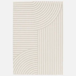 Tapis intérieur/extérieur motif arches beige. 200 x 290cm 100% polyester recyclé