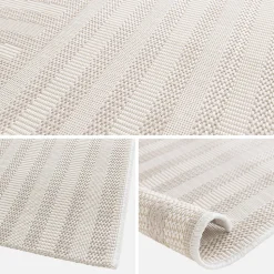Tapis intérieur/extérieur motif arches beige. 200 x 290cm 100% polyester recyclé