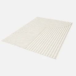 Tapis intérieur/extérieur motif arches beige. 200 x 290cm 100% polyester recyclé