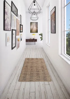 Tapis jute et coton GoodHome L.150 x l.80 cm