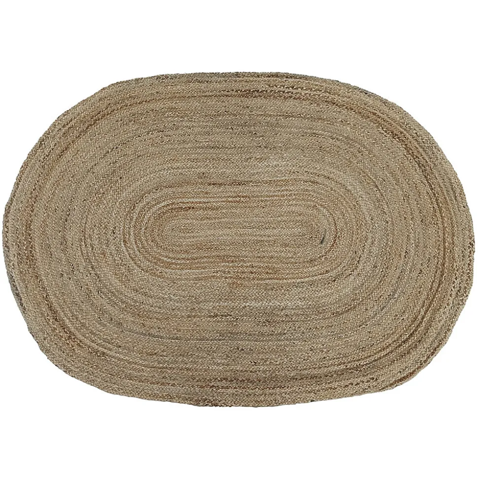 Tapis jute et coton ovale naturel L.170 x l.120 cm