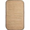 Tapis jute frangé bords arrondis UMA 80X150