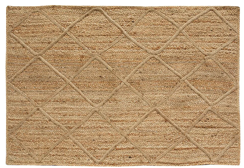 Tapis jute naturel losange Deco&Co L.230 x l.160 cm