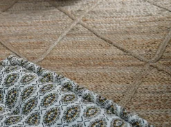Tapis jute naturel surpiqué Croisillons 120x180 cm
