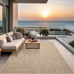 Tapis Kansas extérieur intérieur arc - Nature - 80 x 250 cm