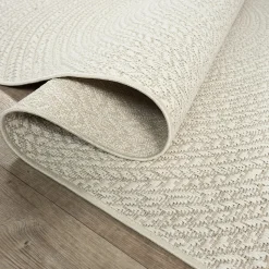 Tapis Kansas extérieur intérieur cercle - Crème - 160 x 230 cm