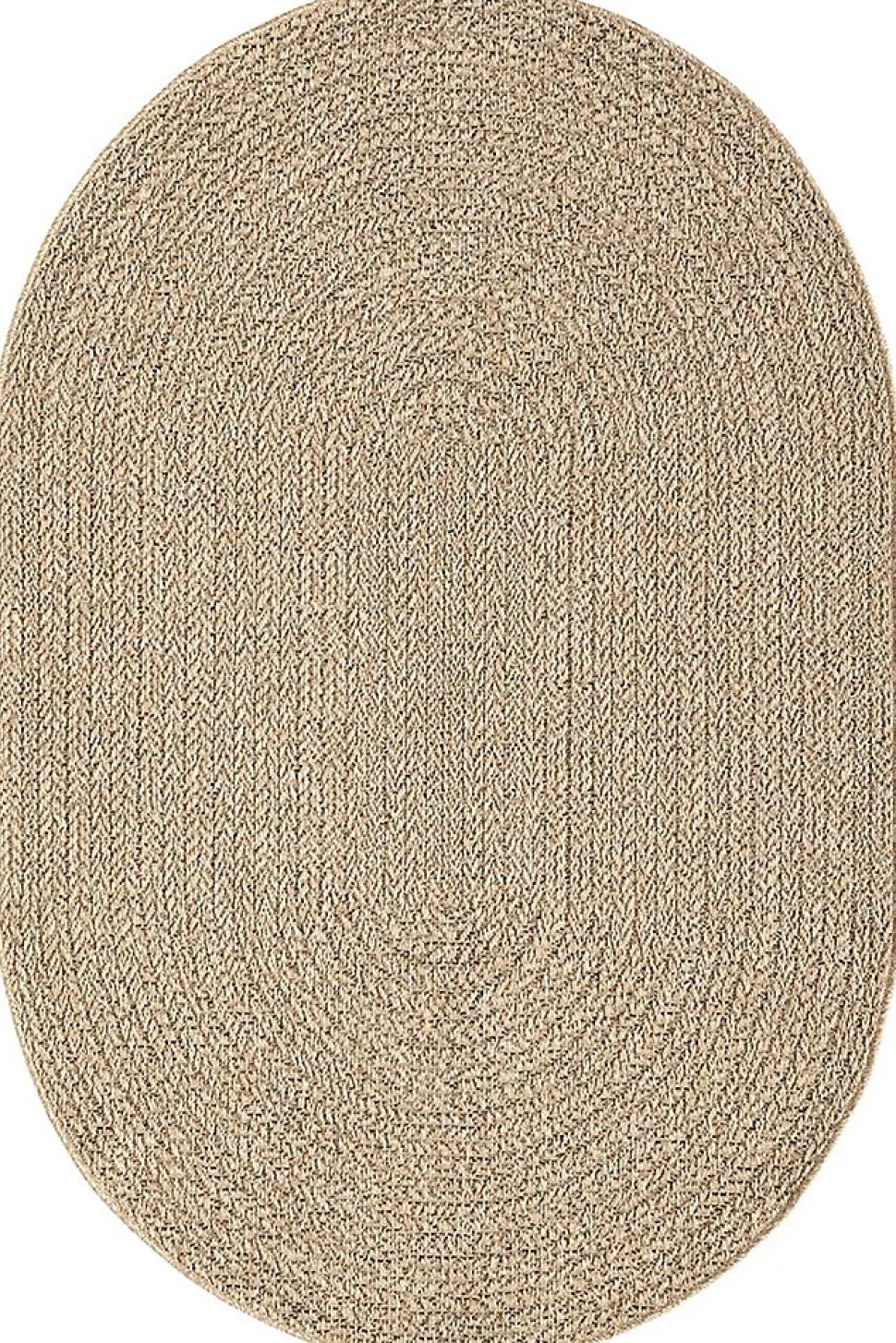 Tapis Kansas extérieur intérieur uni - Nature - 140 x 200 cm Ovale