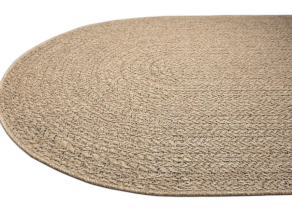 Tapis Kansas extérieur intérieur uni - Nature - 140 x 200 cm Ovale