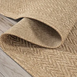 Tapis Kansas extérieur intérieur uni - Nature - 120 cm Ronde