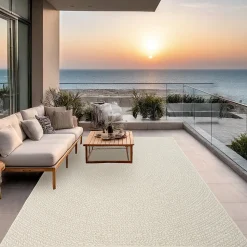 Tapis Kansas extérieur intérieur cercle - Crème - 120 x 170 cm