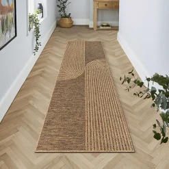 Tapis Kansas extérieur intérieur arc moderne - Nature - 80 x 250 cm