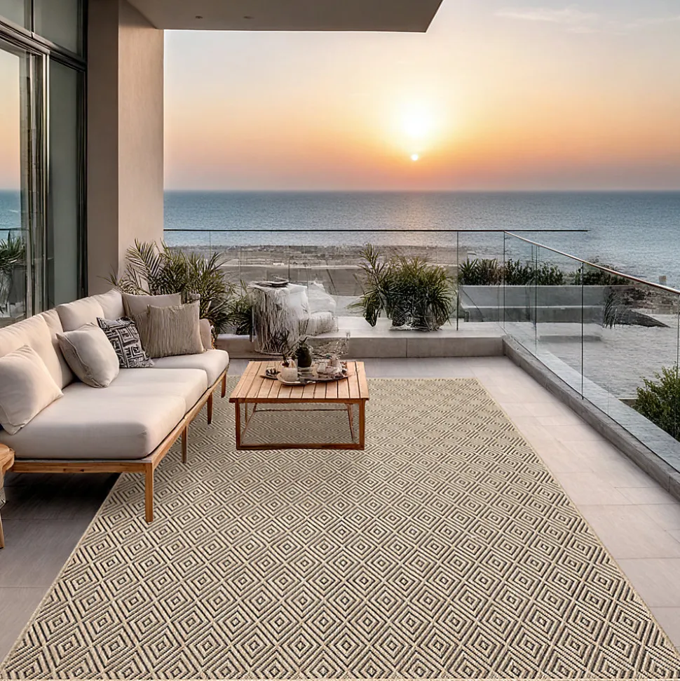 Tapis Kansas extérieur intérieur jute - Nature - 120 x 170 cm