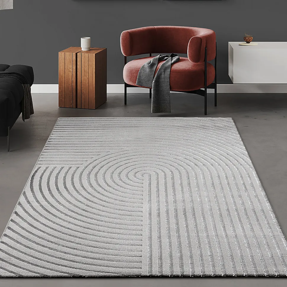 Tapis Knight 3D moderne brillants, Gris, 160 x 230 cm
