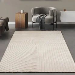 Tapis Knight 3D moderne brillants, Beige, 160 x 230 cm