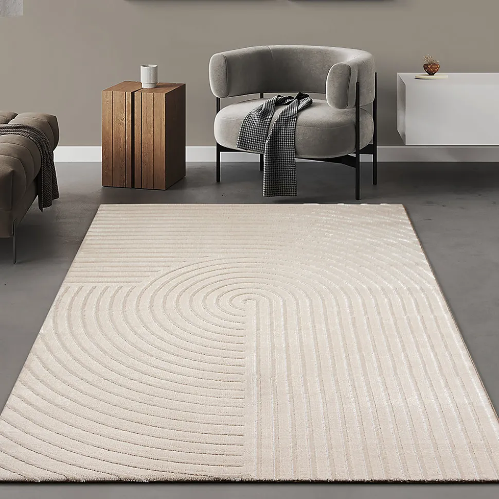 Tapis Knight 3D moderne brillants, Beige, 160 x 230 cm