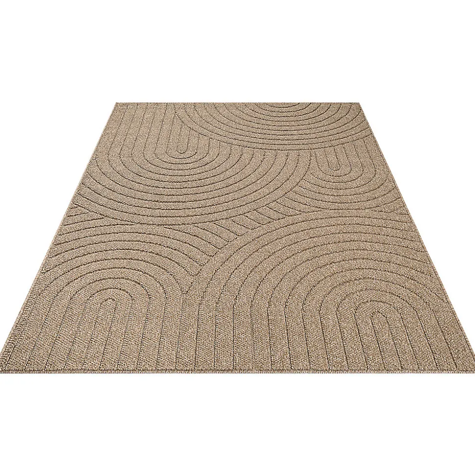 Tapis Kos extérieur moderne arc, Nature, 80 x 250 cm