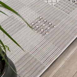 Tapis Lagos extérieur géométrique, Crème, 200 x 290 cm