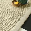 Tapis Laine et sisal - Caloundra grosses boucles crème - Ganse chenille grège - 80 x 150 cm