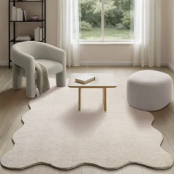 Tapis lavable antidérapant - beige - 120 x 160 cm - RELAX