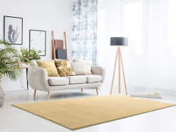 Tapis lavable antidérapant ATTICGO moutarde rectangulaire uni 160x230 cm LOFT
