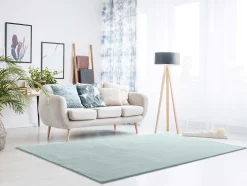 Tapis lavable antidérapant ATTICGO bleu rectangulaire uni 140x200 cm LOFT