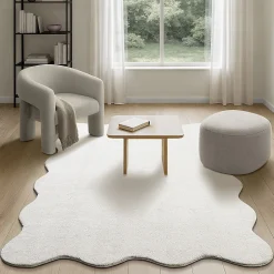Tapis lavable antidérapant - crème - 160 x 220 cm - RELAX
