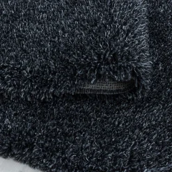 Tapis longs poils shaggy tissé motif uni UNI B, Noir