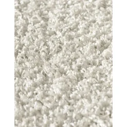 Tapis longs poils shaggy tissé motif uni SIMPLE, crème