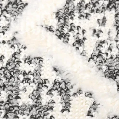 Tapis longs poils shaggy tissé motif berbère PITOLA, gris, blanc