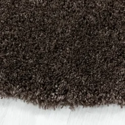 Tapis longs poils shaggy tissé motif uni UNI B, Marron