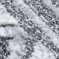 Tapis longs poils shaggy tissé motif berbère LANDA, gris, blanc