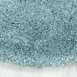 Tapis longs poils shaggy tissé motif uni UNI B, Bleu