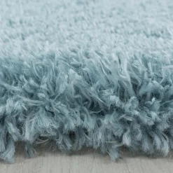 Tapis longs poils shaggy tissé motif uni UNI B, Bleu