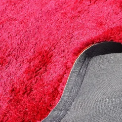 Tapis longs poils shaggy fait main motif uni LUXE, fuchsia