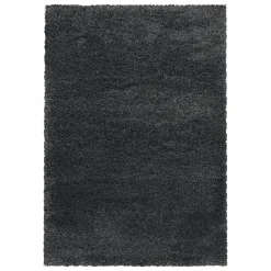Tapis longs poils shaggy tissé motif uni UNI B, Gris